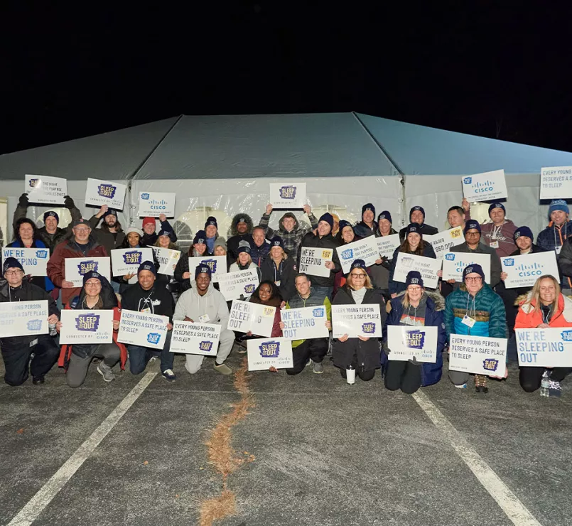 Covenant House Boston Sleep Out Volunteer group photo