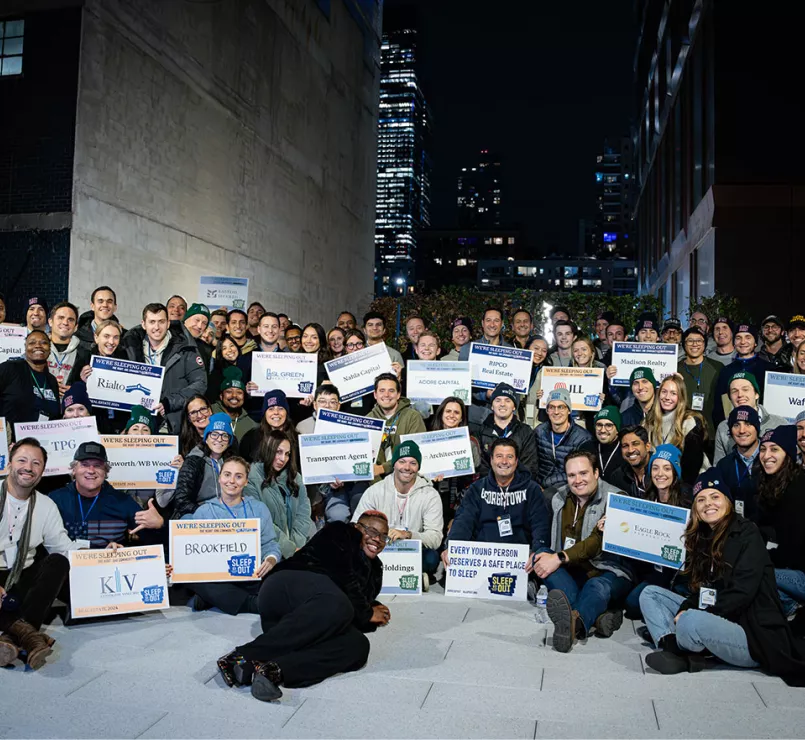 Sleep Out group photo in NYC | Covenant House