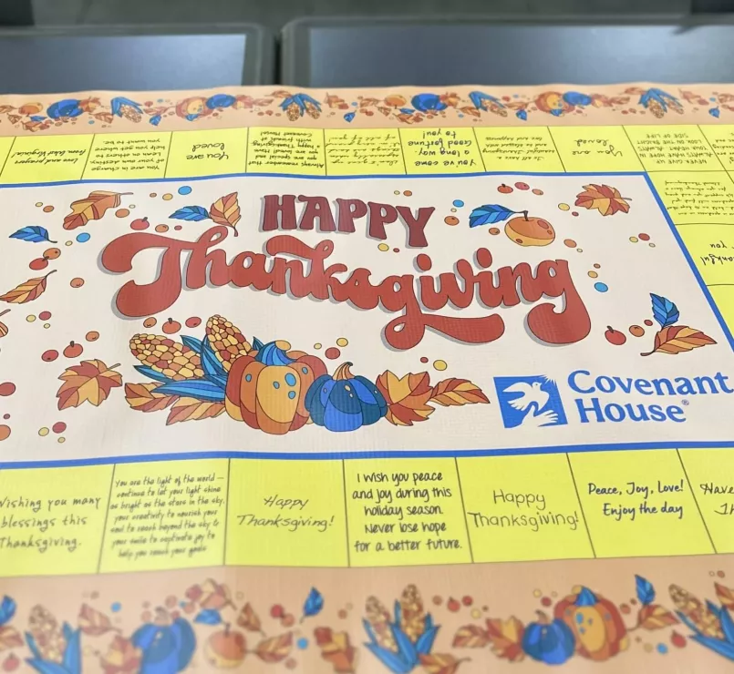 Covenant House Thanksgiving Table Runner for homeless youth