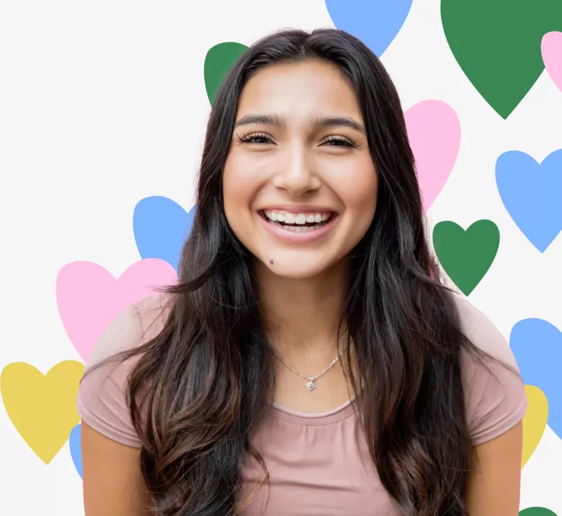 Valentine's Day Covenant House Youth with heart background hero