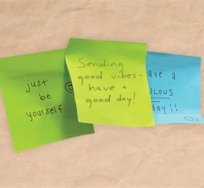 Post-it Note with positive messages to homeless youth | Covenant House